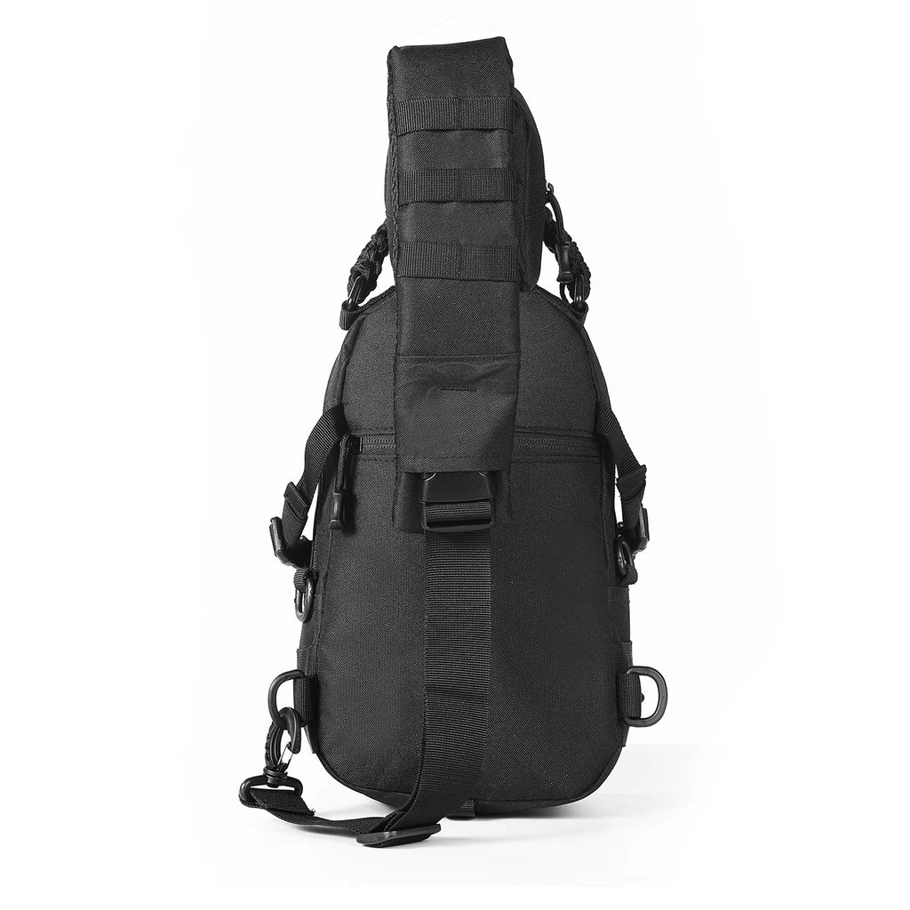 Outdoor sports multifunctional chest bag and crossbody bag with MOLLE webbing system layered design for easy access