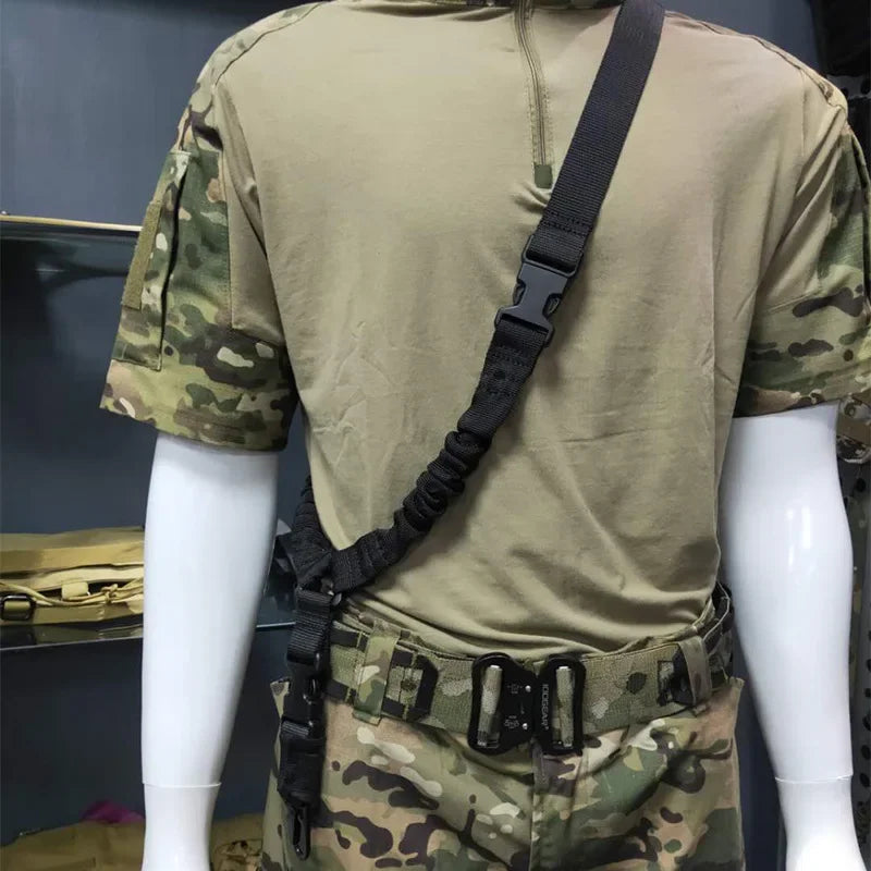 1× Outdoor Tactical Harness Single Point CS Gun Rope Diagonal Anti Slip Safety Rope Tactical Belt for Hunting Sports Accessories