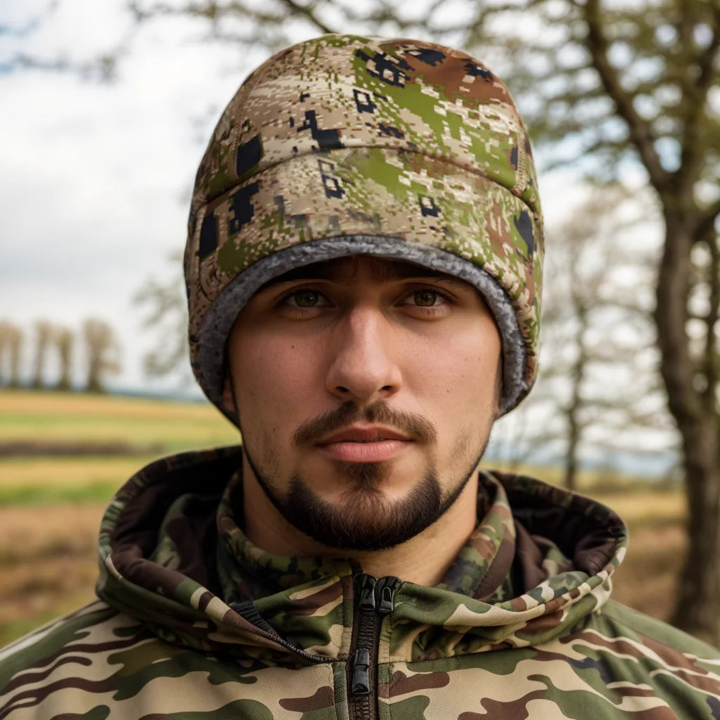 Men's Three-in-One Fabric Jetstream Insulated Beanie Winter Hat Thermal Cap for Cold Weather