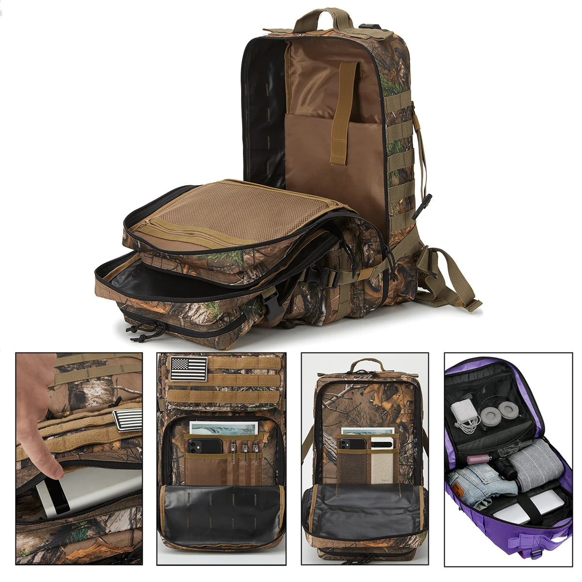 Tactical Backpacks Outdoor 45L Large Capacity Man 3 Days Molle Hking Bags For Outdoor Trekking Camping Backpack