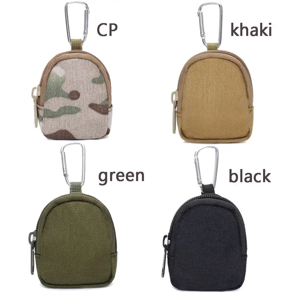 Tactical EDC Key Wallet Pouch Men Coin Purse Zipper Keychain Holder Compact Outdoor Utility Organizer Bag