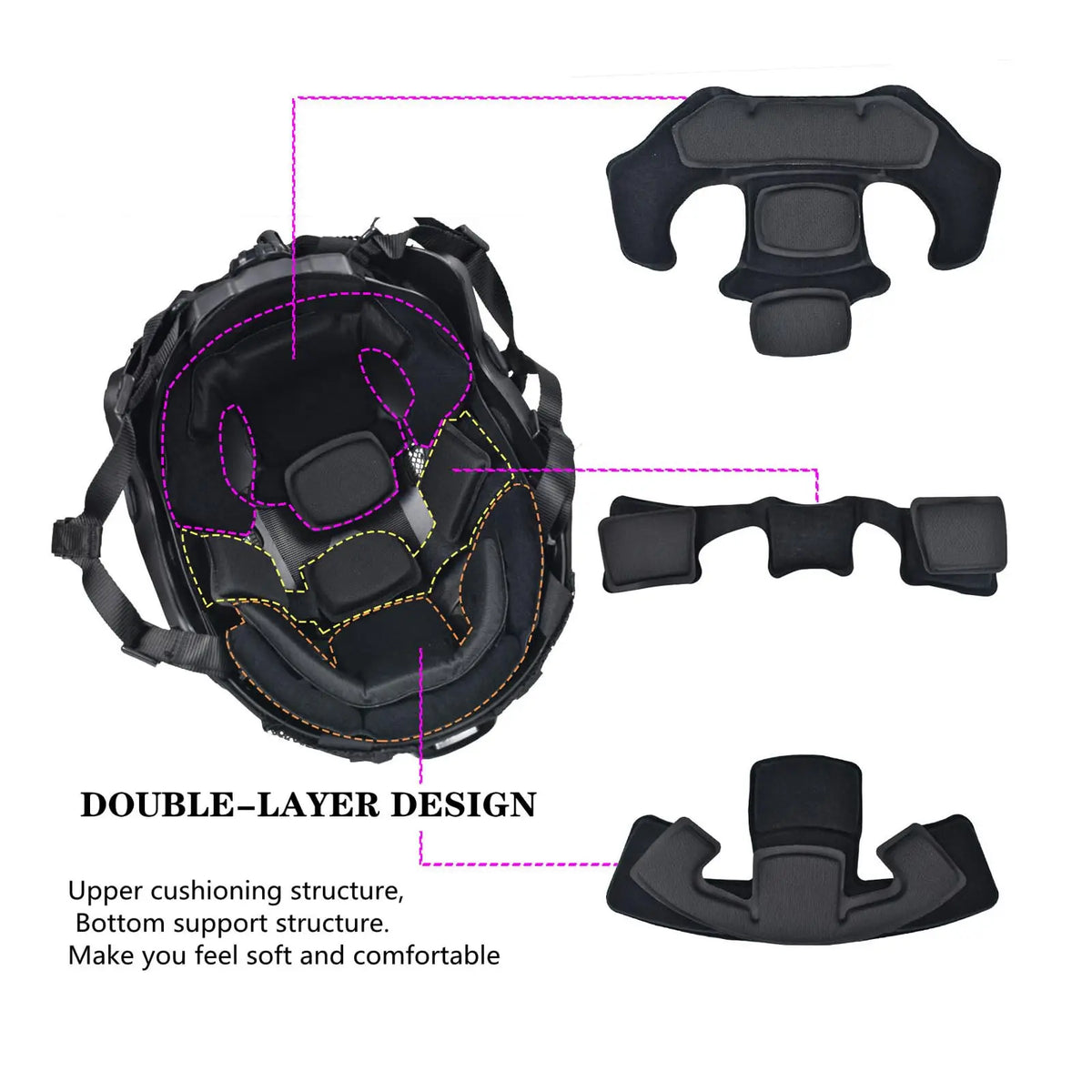Protective Full Face Tactical Mask Skull Design Clear Goggles Dual Mode Adjustable Strap for Fast Helmet Airsoft Accessories