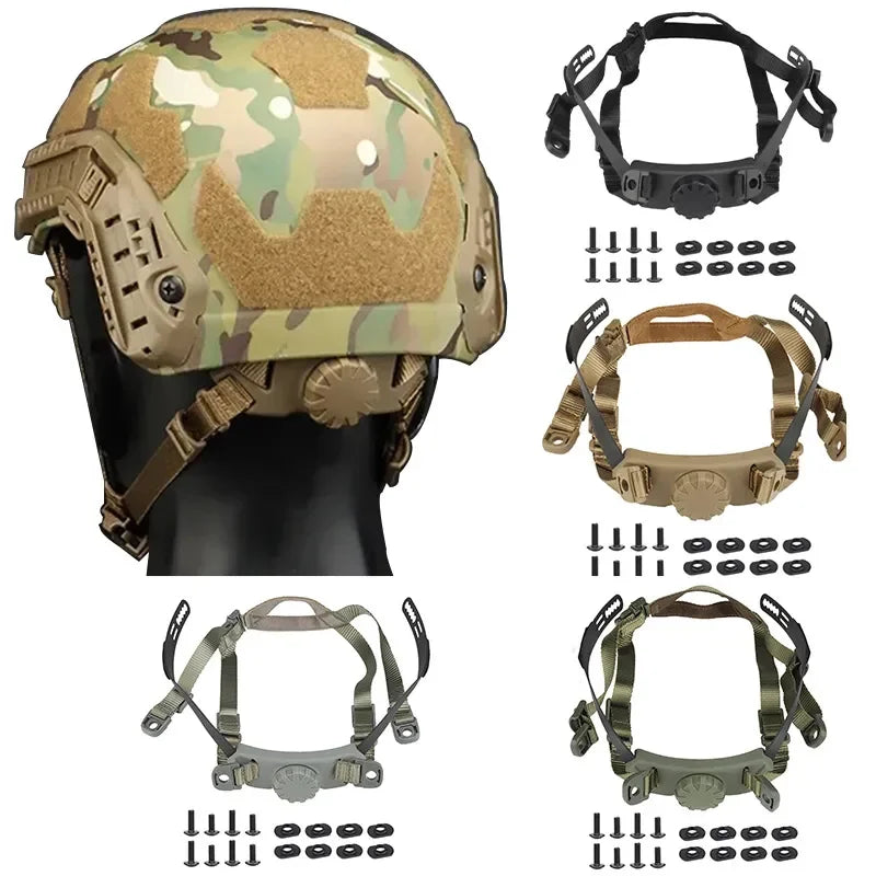 Tactical Helmet with Quick-Adjust Suspension System and Internal Locking Strap Compatible with FAST Helmet Models