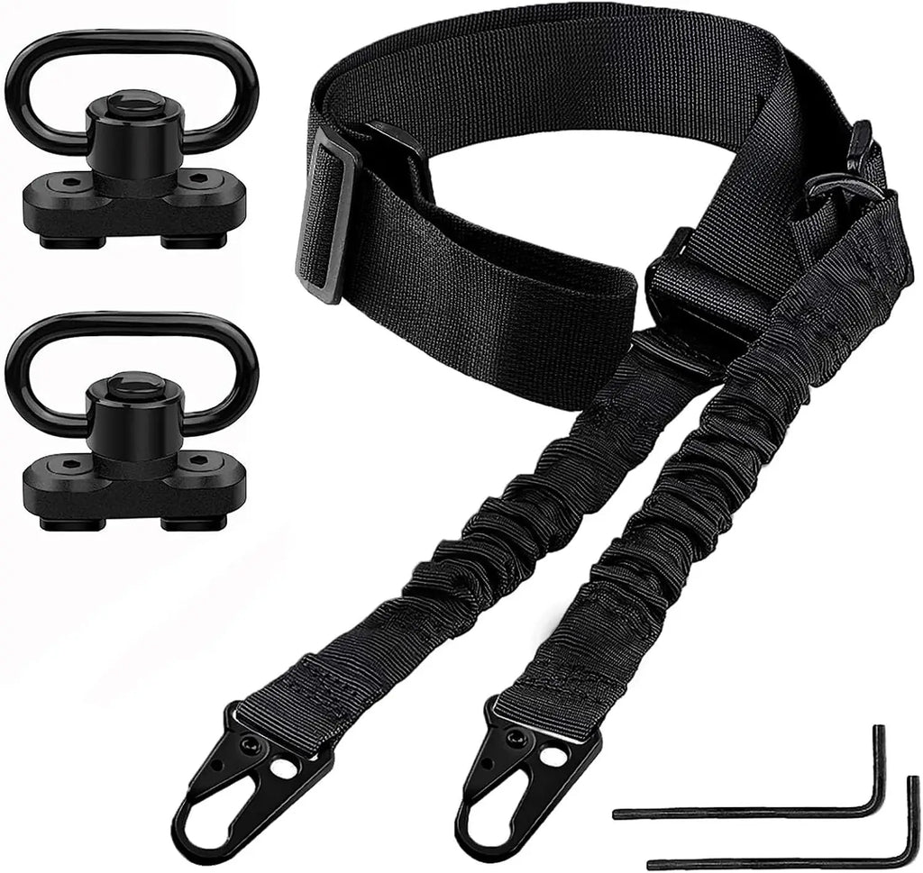 2 Points Extra Long Rifle Sling Two Point Traditional Gun Slings Standard Strap With Metal Hook QD Sling for Outdoor Sports