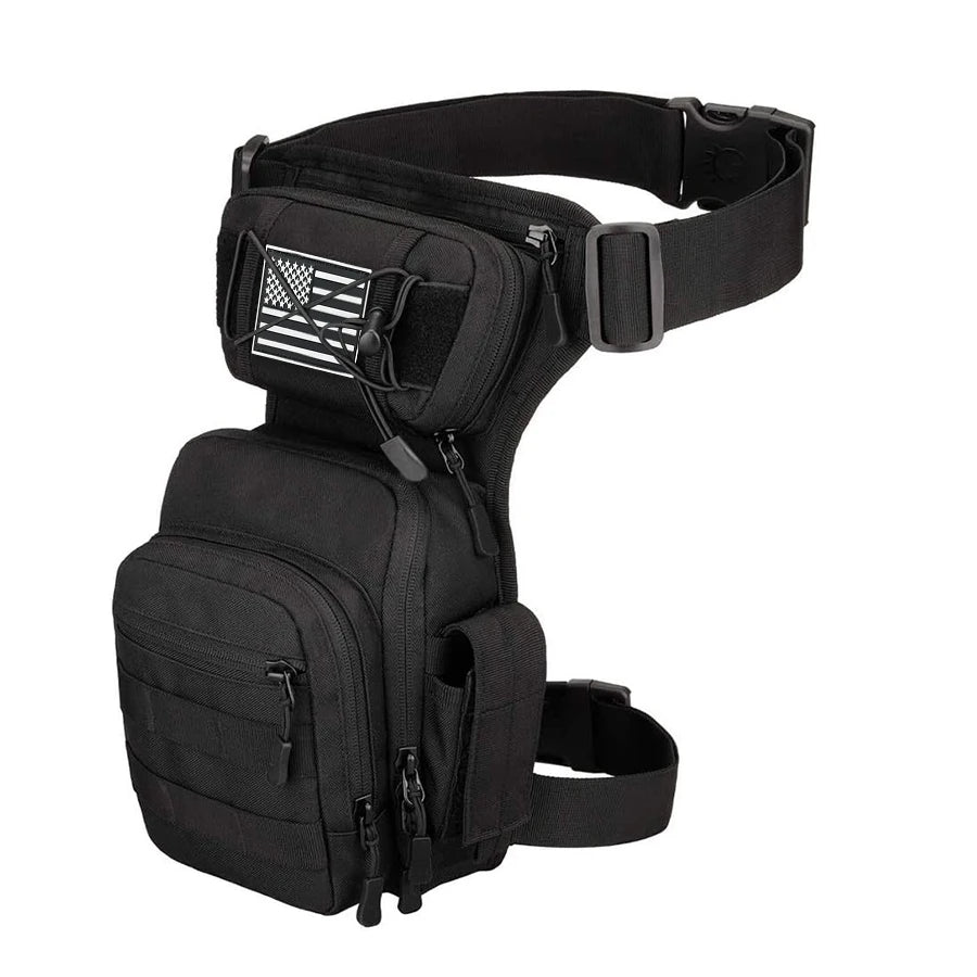 Multi-compartment Portable Thigh Pack, Dual Strap Secure Waist Bag, Outdoor Tool Storage Bag