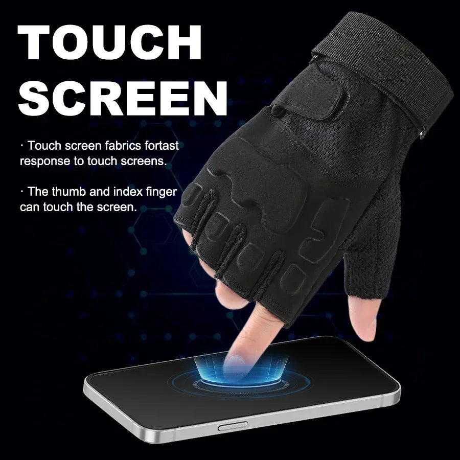 Half-finger Mittens Hunting Gloves Shock-absorbing Bicycle Gloves Cycling Climbing Paintball Shooting Outdoor Tactical Gloves