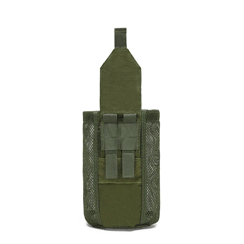 Tactical Molle Mesh Dump Pouch, Lightweight Compact Drawstring Foldable Recovery Mag Tool Pack, EDC Drop Storage Belt Bag