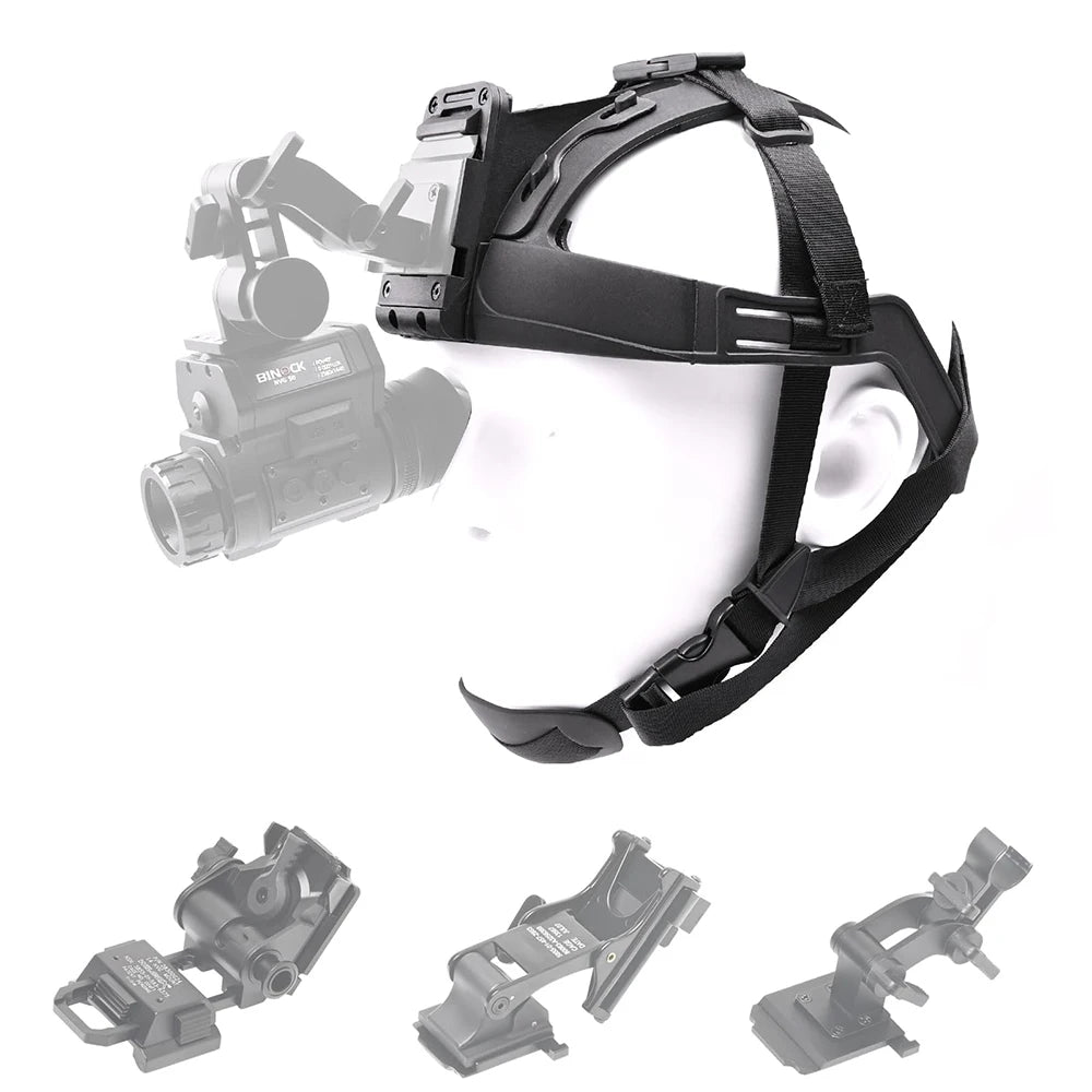 Tactical Adjustable Soft Head Band with NVG Standard Mount Shroud Adapter for Night Vision GoPro Action Camera Helemet Accessory