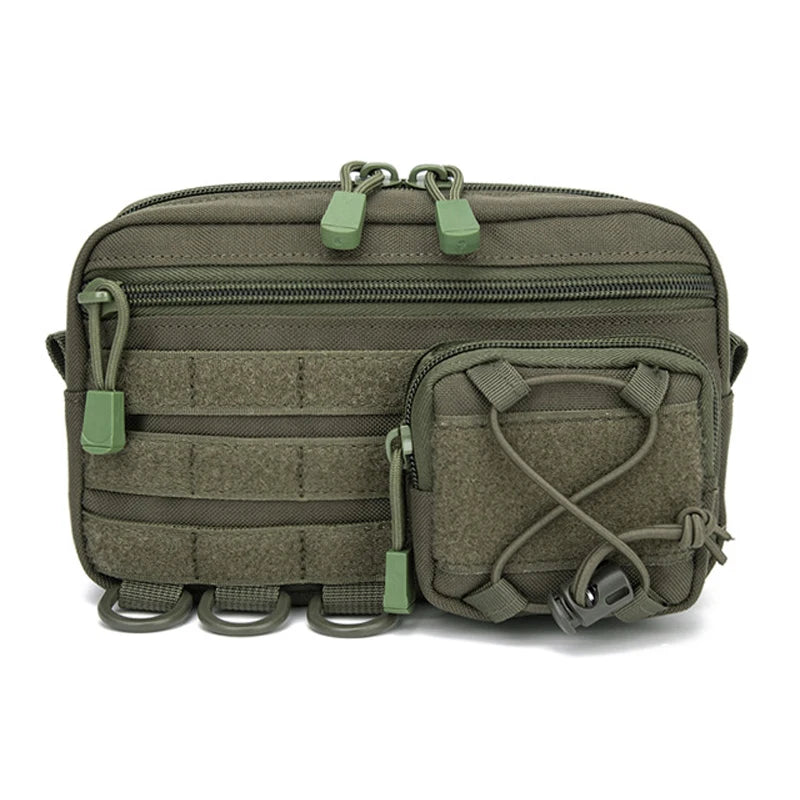 1000D Tactical Molle Horizontal Admin Pouch with Front Drawstring Pocket EMT Pouch EDC Utility Orgaznier Bag