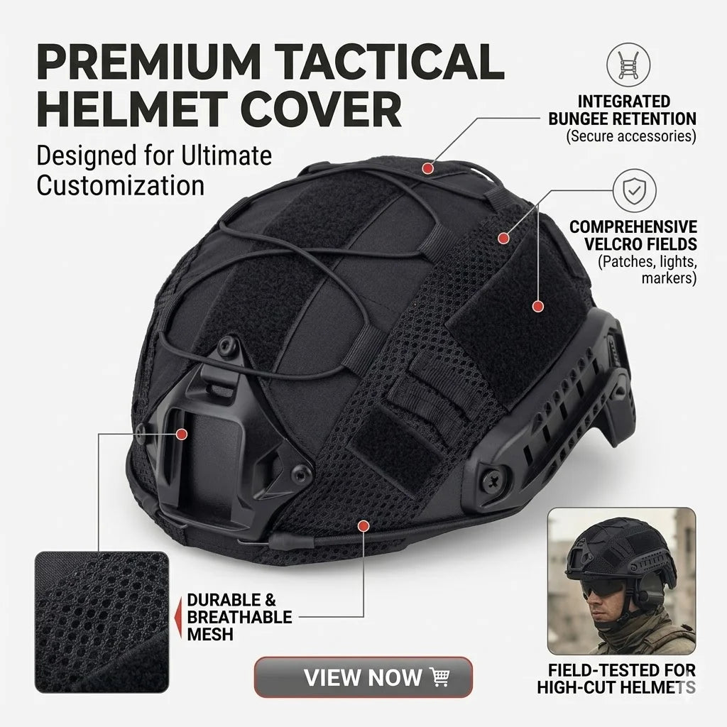OPHIDANTC Tactical FAST Helmet Cover, 500D Nylon Durable Protective Gear for Hunting, Airsoft & Military