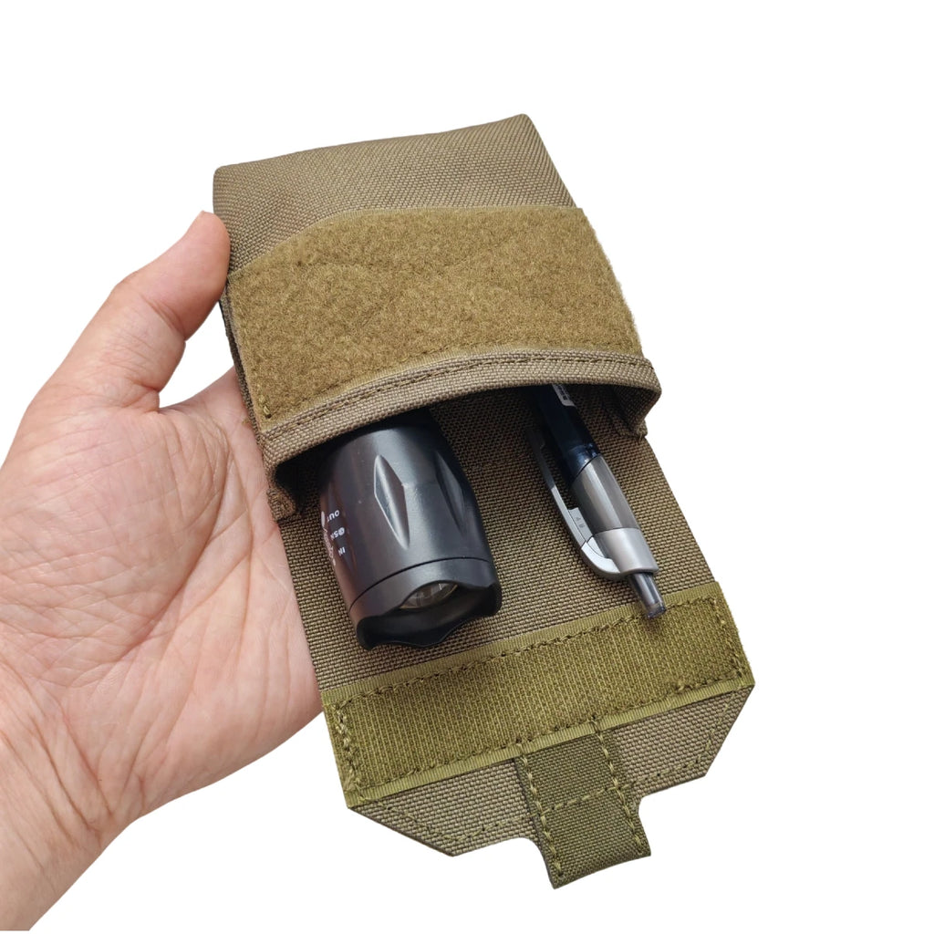 Tactical Utility Pouch Nylon EDC Small Gear Bag Velcro Flap MOLLE Compatible for Hiking Camping Outdoor