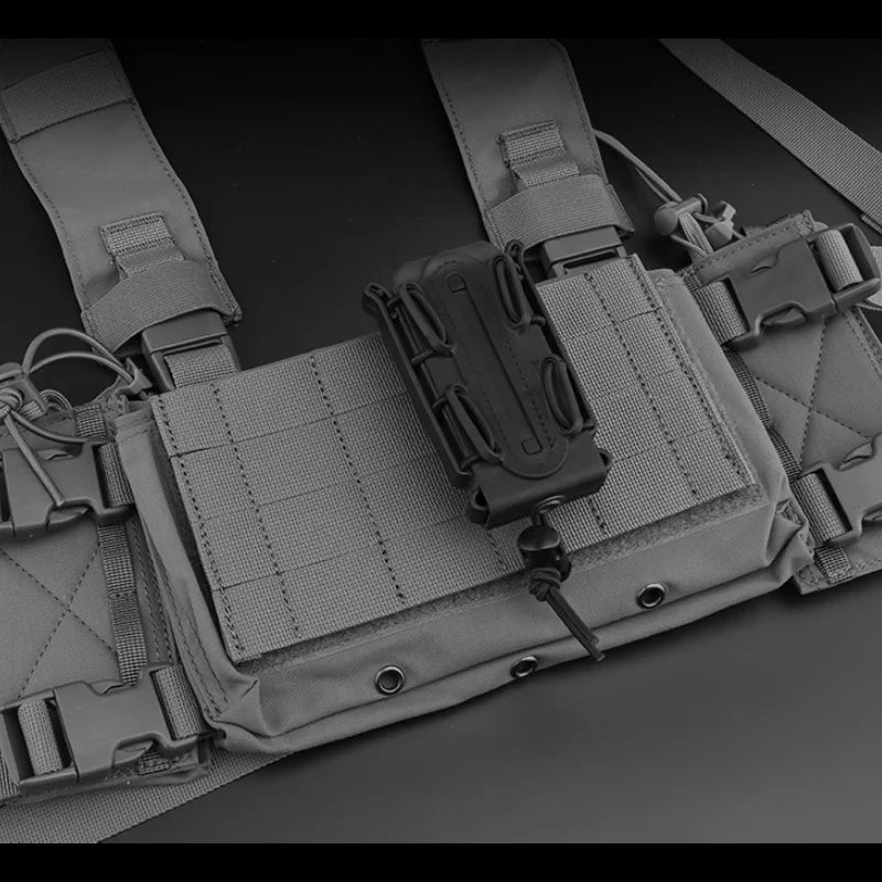 Molle MK4 Micro Fight Chest Rig Full Flap | Modular Platform MOLLE Compatible Front Panel | For Hunting Equipment Accessories