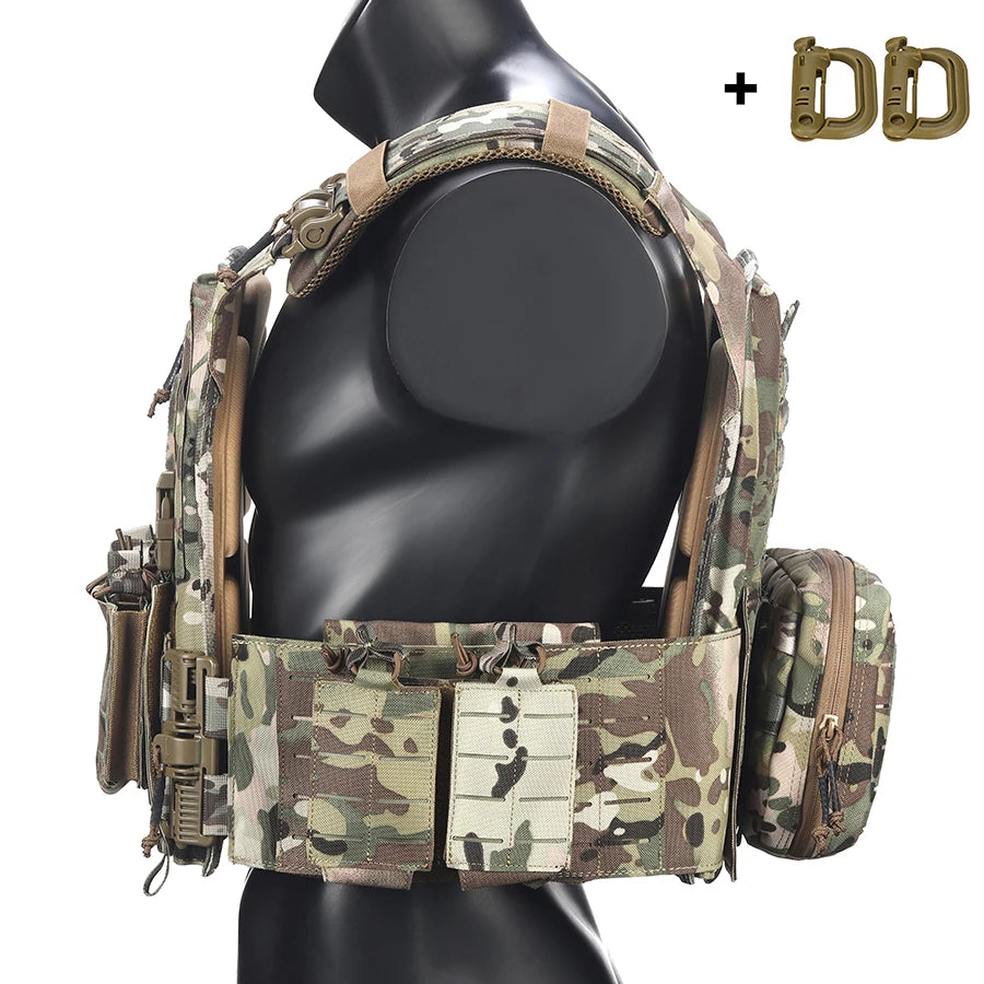 Outdoor multifunctional laser quick release hunting vest, shoulder and waist quick release accessories, reinforced rib design