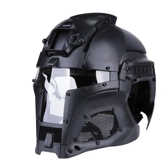 Tactical Helmet Modular Medieval Iron Warrior Protective Paintball Airsoft Helmet Replaceable Lenses Outdoor Sports Cycling Gear