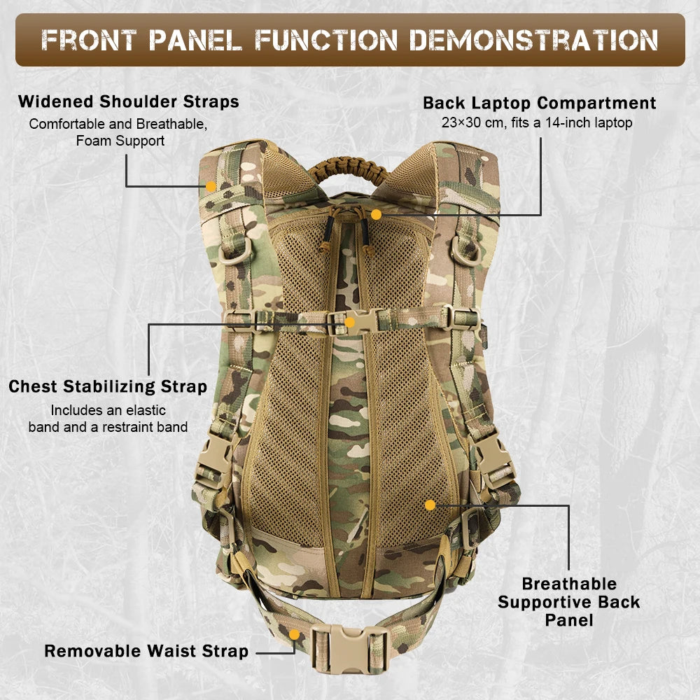 VOTAGOO Assault Dragon Egg 2nd Generation Travel Backpack Outdoor Mountaineering Camping Hiking Tactical Military Camouflage