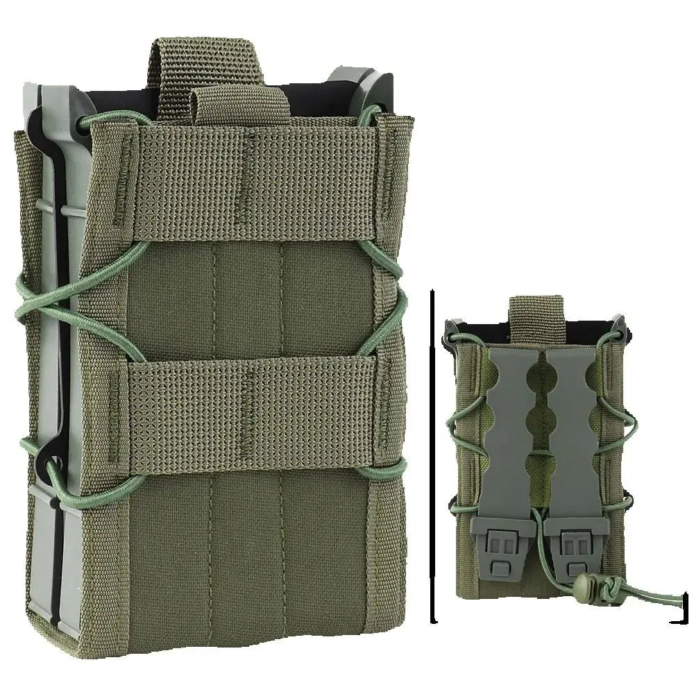 Tactical MOLLE Airsoft Airgun Double Mag Pouch for AR15/M4/16 5.56 Rifle&Pistol, Hunting Vest Accessory, Durable Magazine Holder