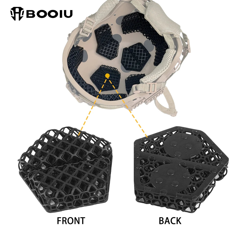 BOOIU 3D Lattice Helmet Pad Polymer Rubber Cushion Fit 52-62cm Head For Helmet Mod Outdoor Sports
