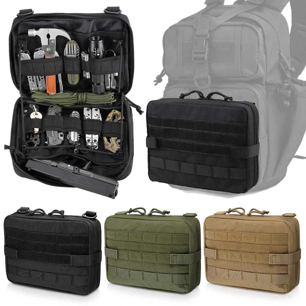 Tactical Molle Pouch Utility Admin Pouch EDC Medical Bag Attachment EDC Pouch Backpack Small Gear Gadget Organizer for Hunting