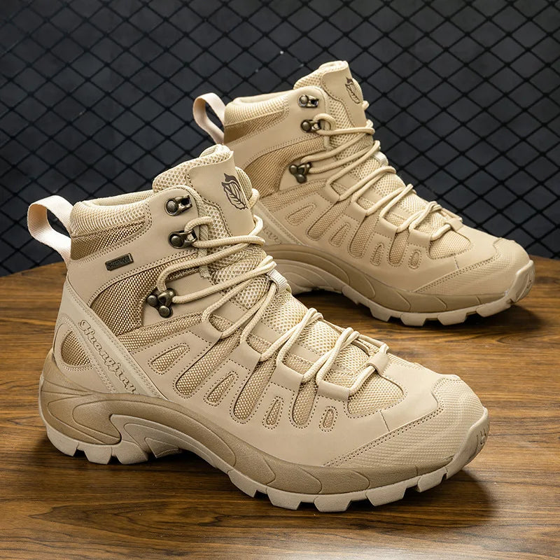 Topfight Big Size 47 46 Men's Outdoor Field Training Hiking Military Boots Hunting Trekking Camping Anti-Slip Ankle Boots