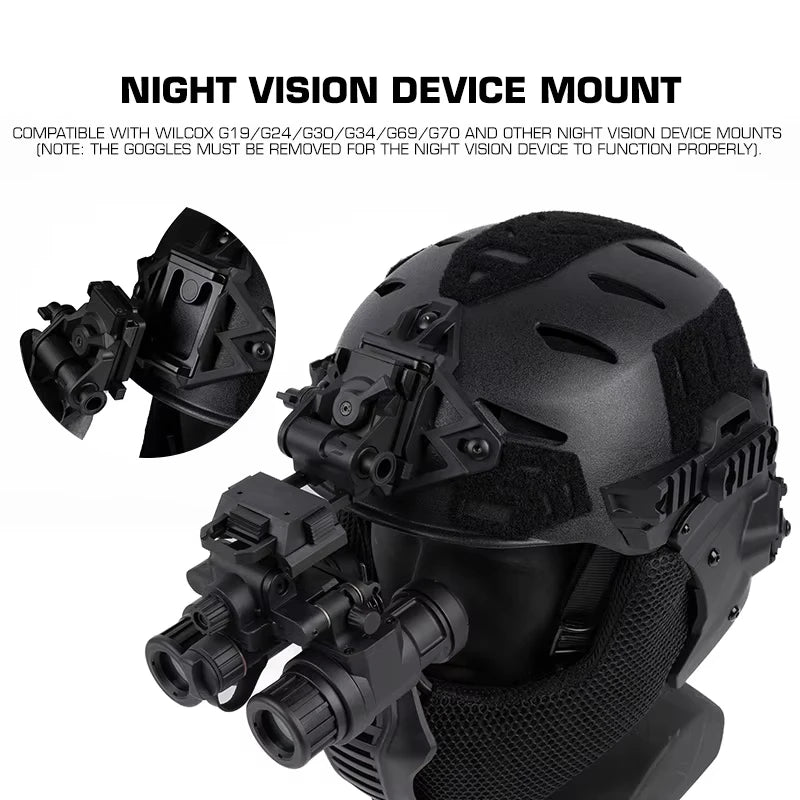 Tactical Wendy 3.0 Fast Helmet with Half Mask Respirator, Flip Goggles and Ear Protection System for Airsoft Hunting Training