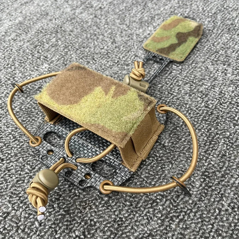Tactical Helmet Battery Case Pouch T Shape Frame Battery Pouch Airsoft Helmet Paste Attached Pouch Battery Storage Bag