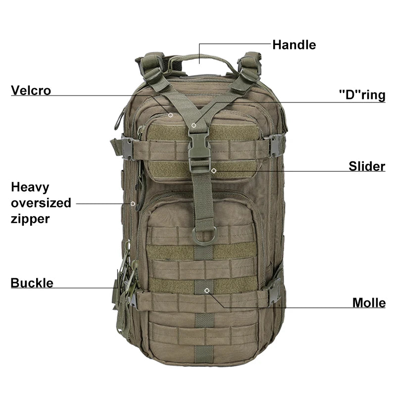 LQARMY 35L Tactical Backpack Molle Assault Rucksack Men Women Backpacks Travel Camping Mochila Militar Tatica Hunting Hiking Bag