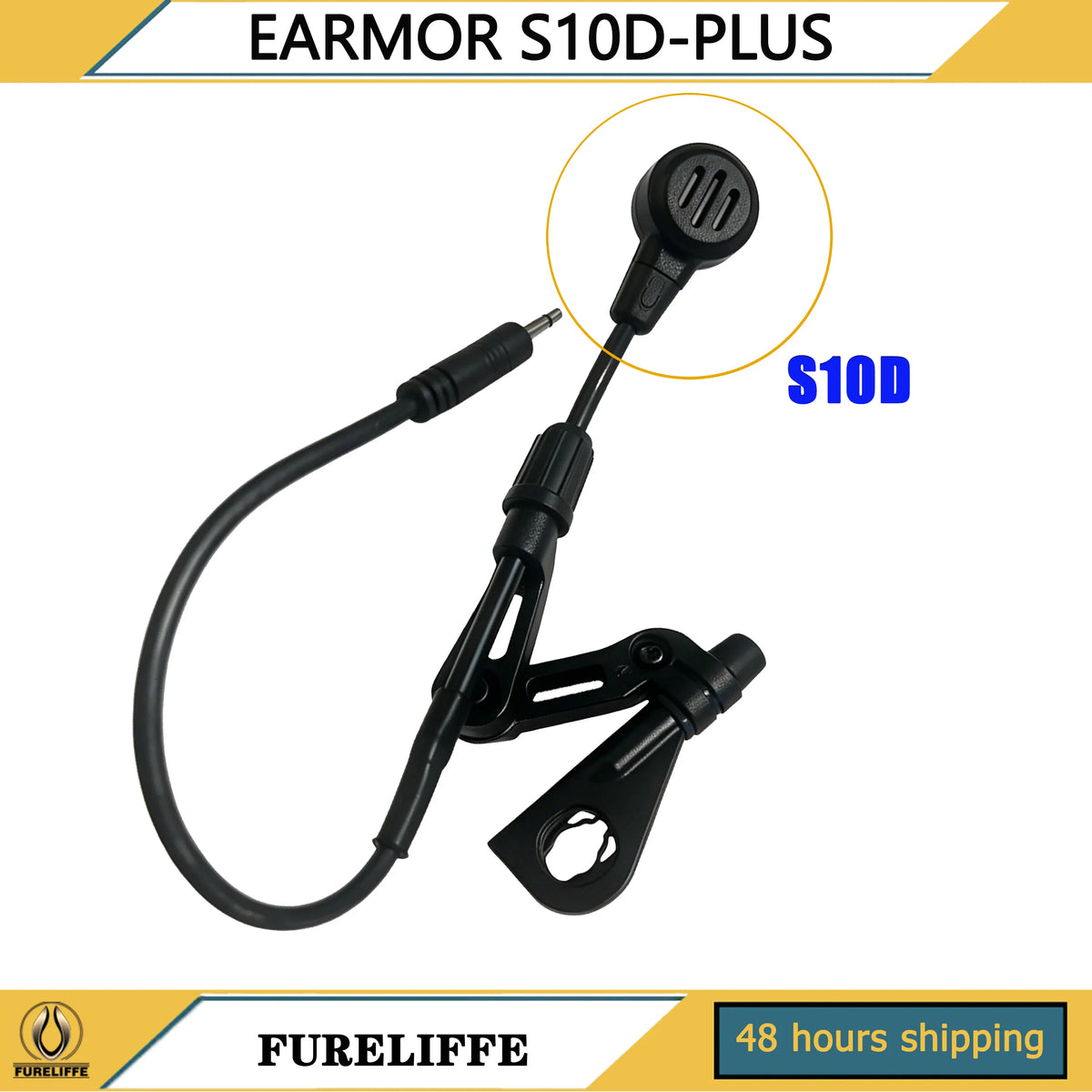 EARMOR S10D，EARMOR Tactical Cantilever Microphone, Detachable Electronic Mic for Hunting Airsoft Shooting Training