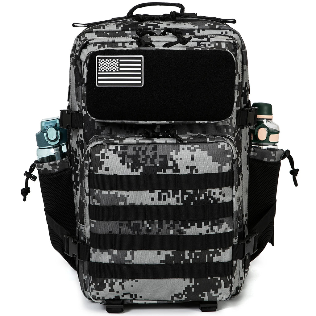 45L Tactical Backpack Survival Bag Hunting MOLLE Backpack GYM For Men EDC Outdoor Hiking Rucksack With Bottle Holder