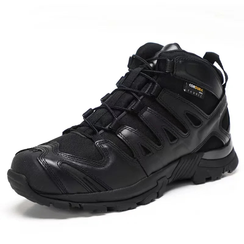 TopFight Men Boots Tactical Military Combat Boots Breathable Combat Boots Plus Size Desert Boots Men Hiking Shoes