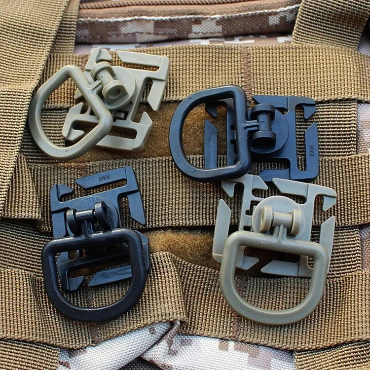 4Pcs 360 Rotation D-Ring Clips Molle Bag Accessories for MOLLE Webbing Attachment Backpacks D-Ring Grimloc Locking  D-Ring