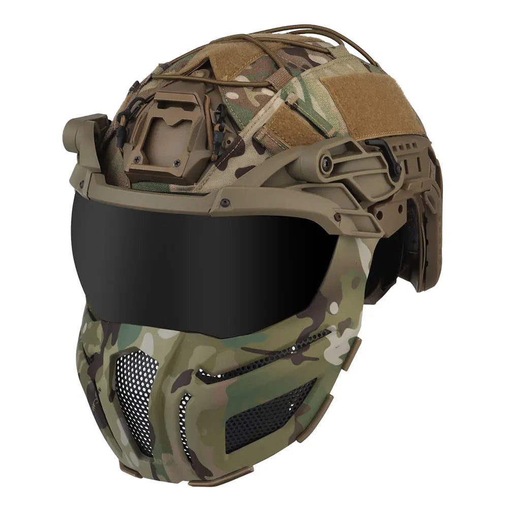 Tactical FAST Helmet With Goggles Mask Full Protection Hunting Combat Airsoft Helmet Outdoor Sports Cycling Safety Helmet Gear