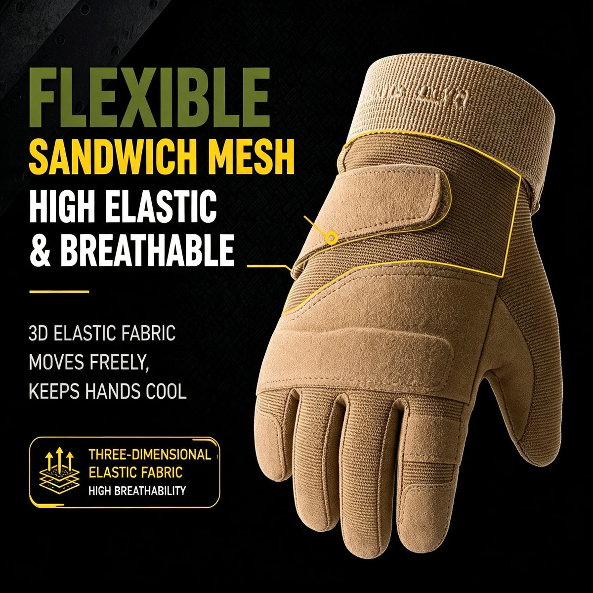 Tactical Half‑Finger Gloves for Men Adjustable Wrist Strap Shock Absorbing Gloves for Cycling Shooting Camping Work