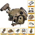 AQzxdc Fast Airsoft Helmet Set with Headset  Night Vision Goggles Signal Lights for Hunting Shooting Cosplay Tactical Equipment