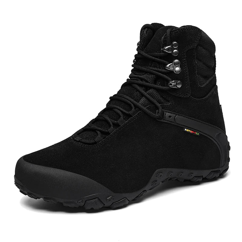 XIANGGUAN Men's Sports Tactical Boots Outdoor High Top Hiking Shoes Wear-Resistant Camping Sneakers Waterproof Women Footwear