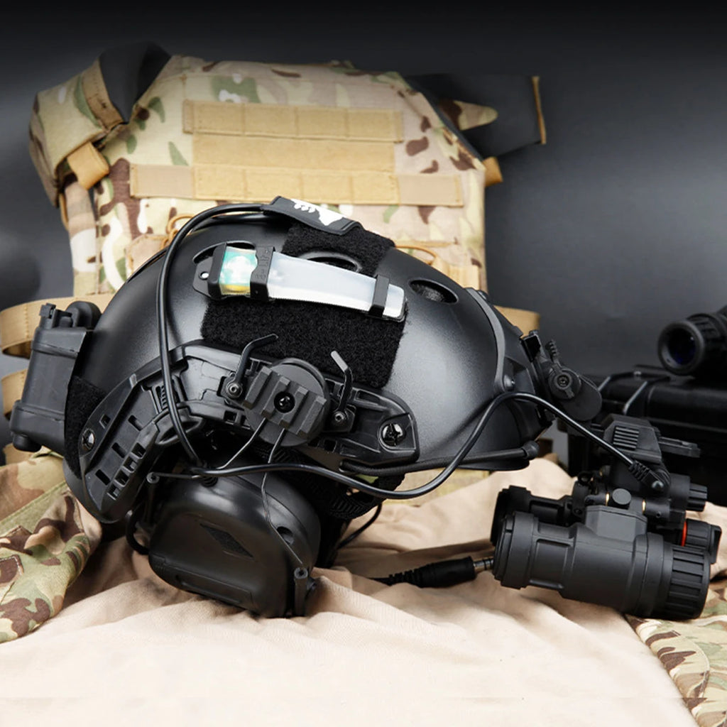 Fast Airsoft Helmet Set with Night Vision Model Tactial Headset Anti-Impact Protective Gear for Outdoor Field Combat Hunting