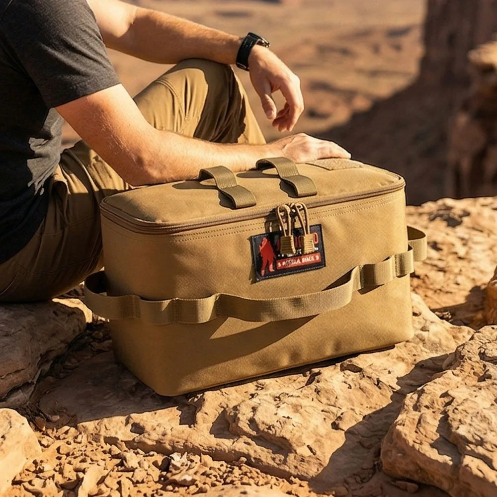 Tactical Camping Cookware Bag Modular Organizer MOLLE Storage Pouch Water Resistant Outdoor Gear Bag for Hiking Travel Hunting
