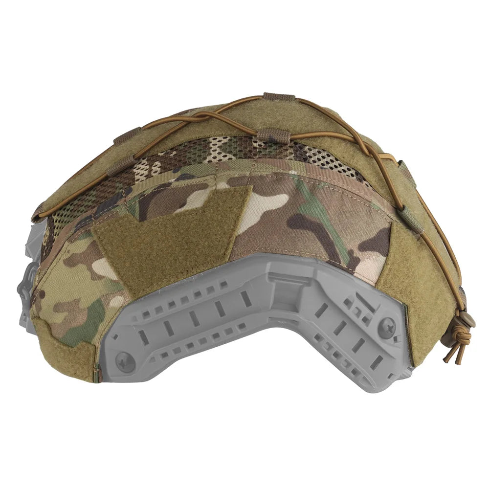 Tactical Helmet Cover 4th Gen for Militar FAST Helmet Ops-Core High-Cut Helmets Cloth with Elastic Fixed Rope Camo Style