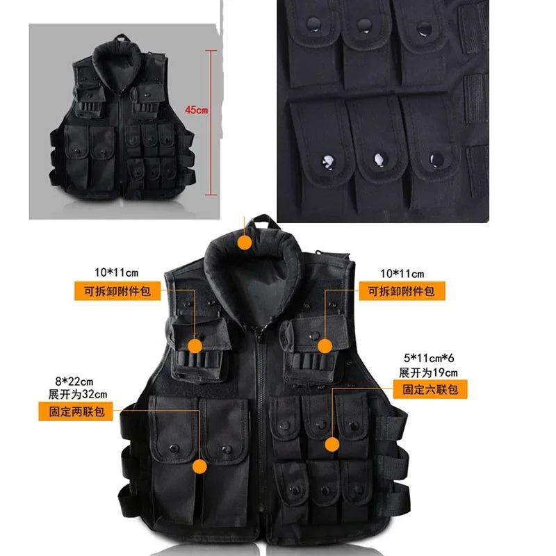 Army Fans Outdoor Children Vest Tactical Kids Camouflage Vest Hunting Cosplay Fishing CS Game Clothing for kids /Aldult
