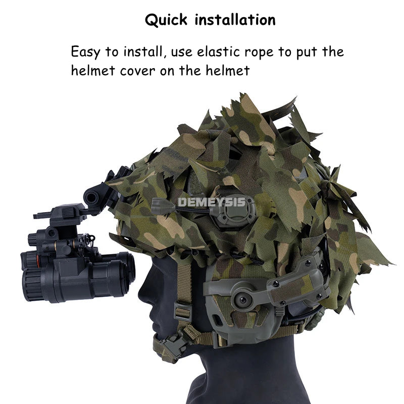 3D Camouflage Net Airsoft Helmet Cover Laser Cut Tactical Fast High Cut Helmet Cloth Universal Hunting Shooting Helmet Cover