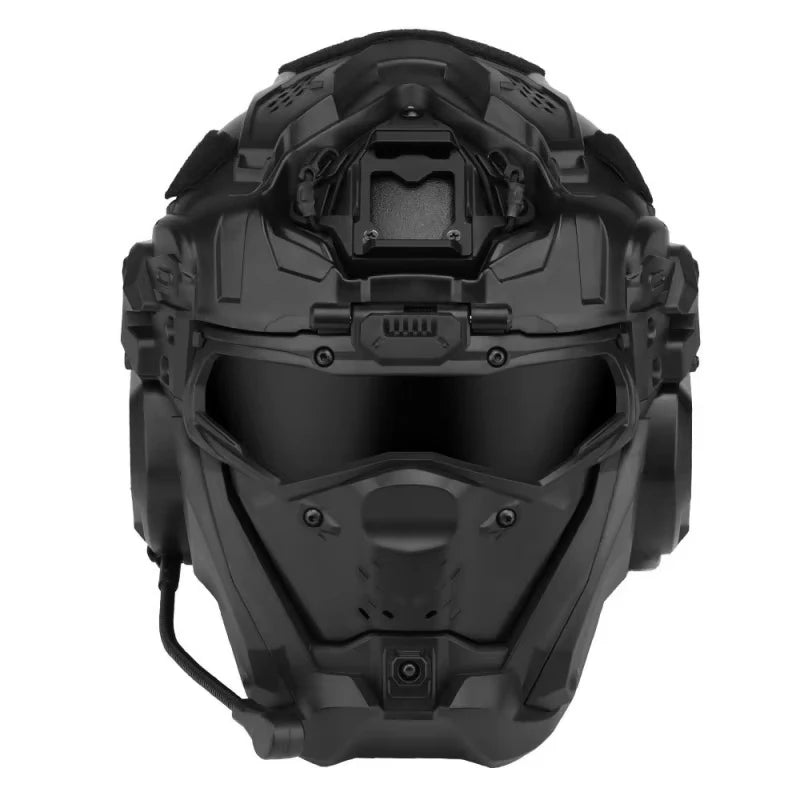 W-Ronin Assault II Fast Tactical Helmet – Built-in Communication, Anti-Fog Fan & Flip Mask – Airsoft Hunting Equipment
