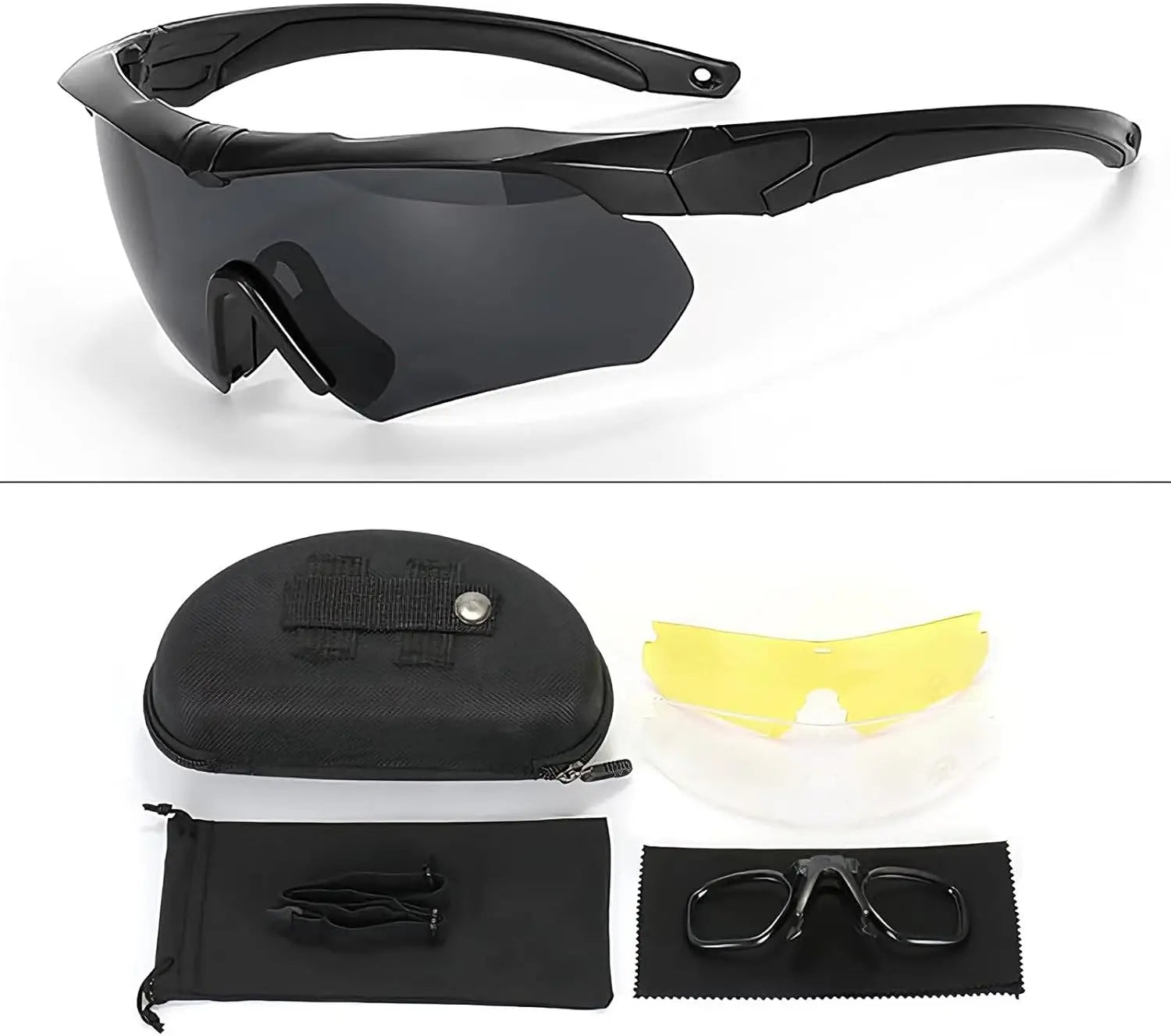 Tactical Helmet Set Adjustable Airsoft Helmet with Transparent Visor Goggles Full Face Mask for Outdoor Sports Hunting Shooting
