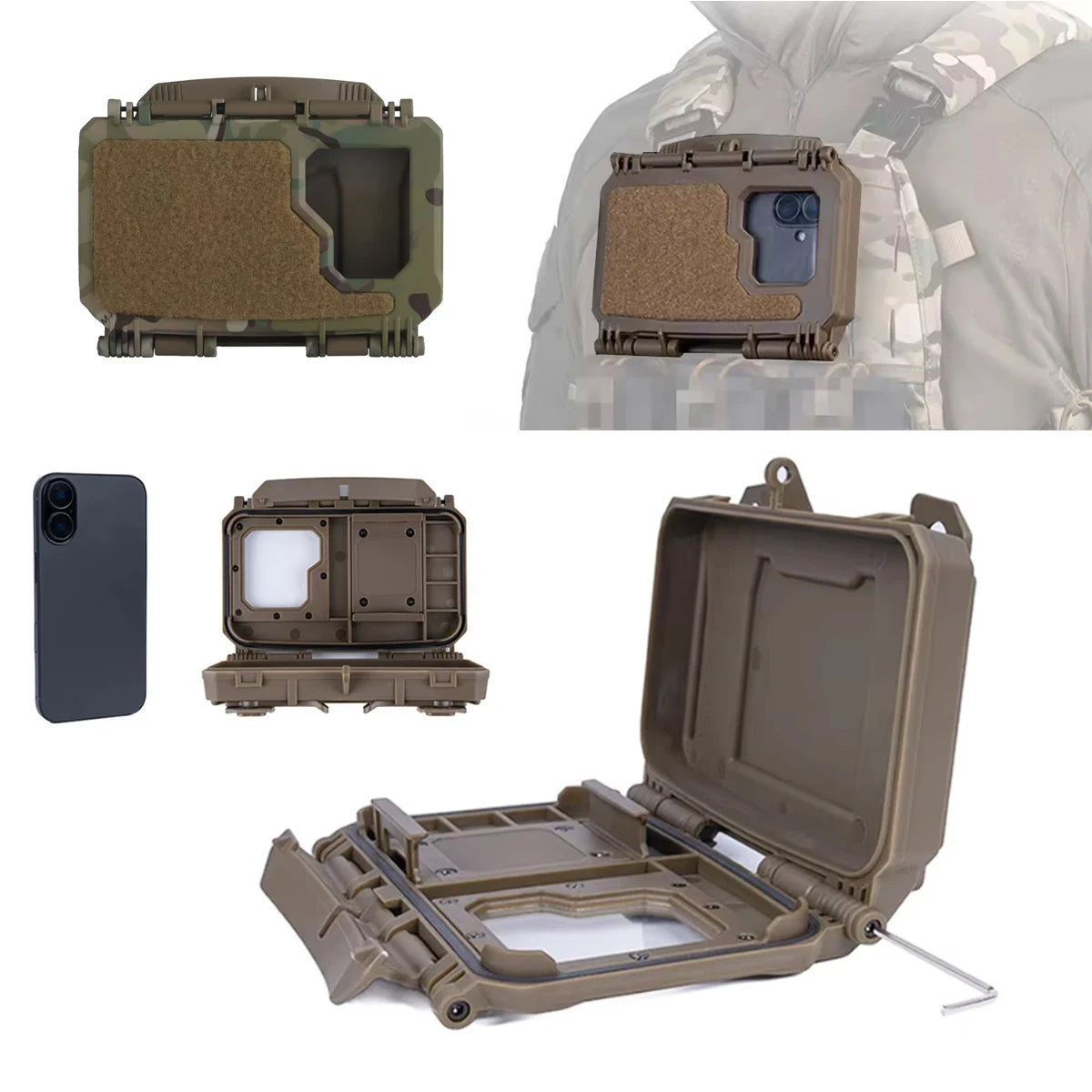 Tactical 2th Gen Phone Case Universal Phone MOLLE Holder Pouch for Map Navigation Hunting Vest Plate Carrier Accessories