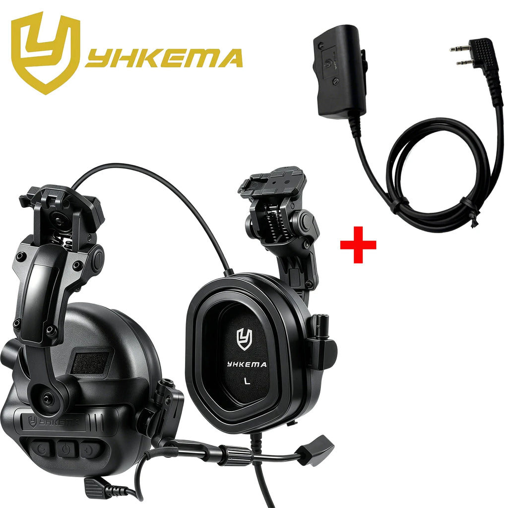YHKEMA E90 Outdoor Tactical Shooting Headset Electronic Noise Cancelling Earmuff Compatible PTT for Shooting Hearing Protection