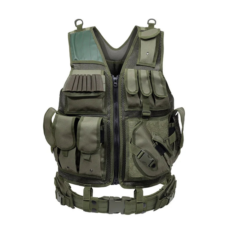Adjustable Molle Tactical Vest Combat Body Armor Vests Security Guard Hunting Army Outdoor CS War Game Airsoft Training Jacket