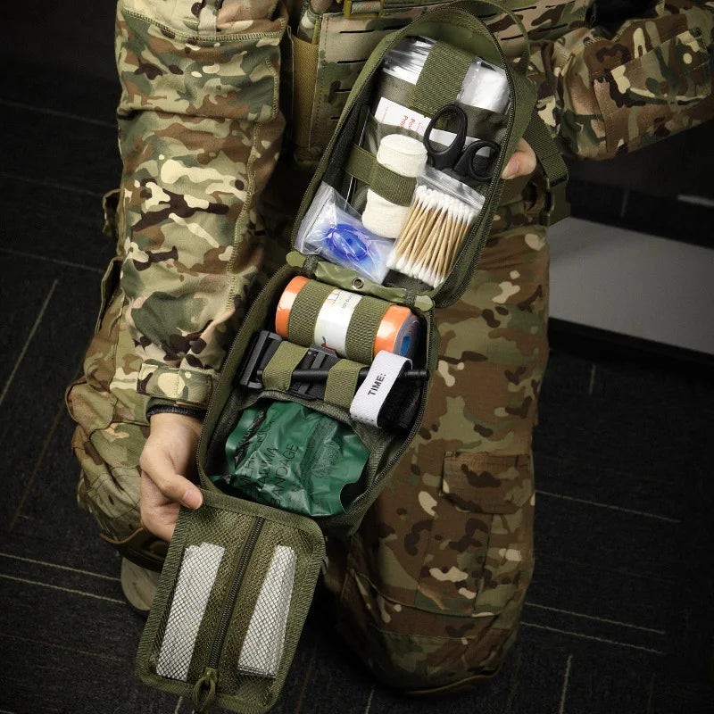 Tactical Hunting EDC Molle Pouch Outdoor Survival Emergency Medical Kit IFAK Waist Pack Bag First Aid Kit Hiking Accessories