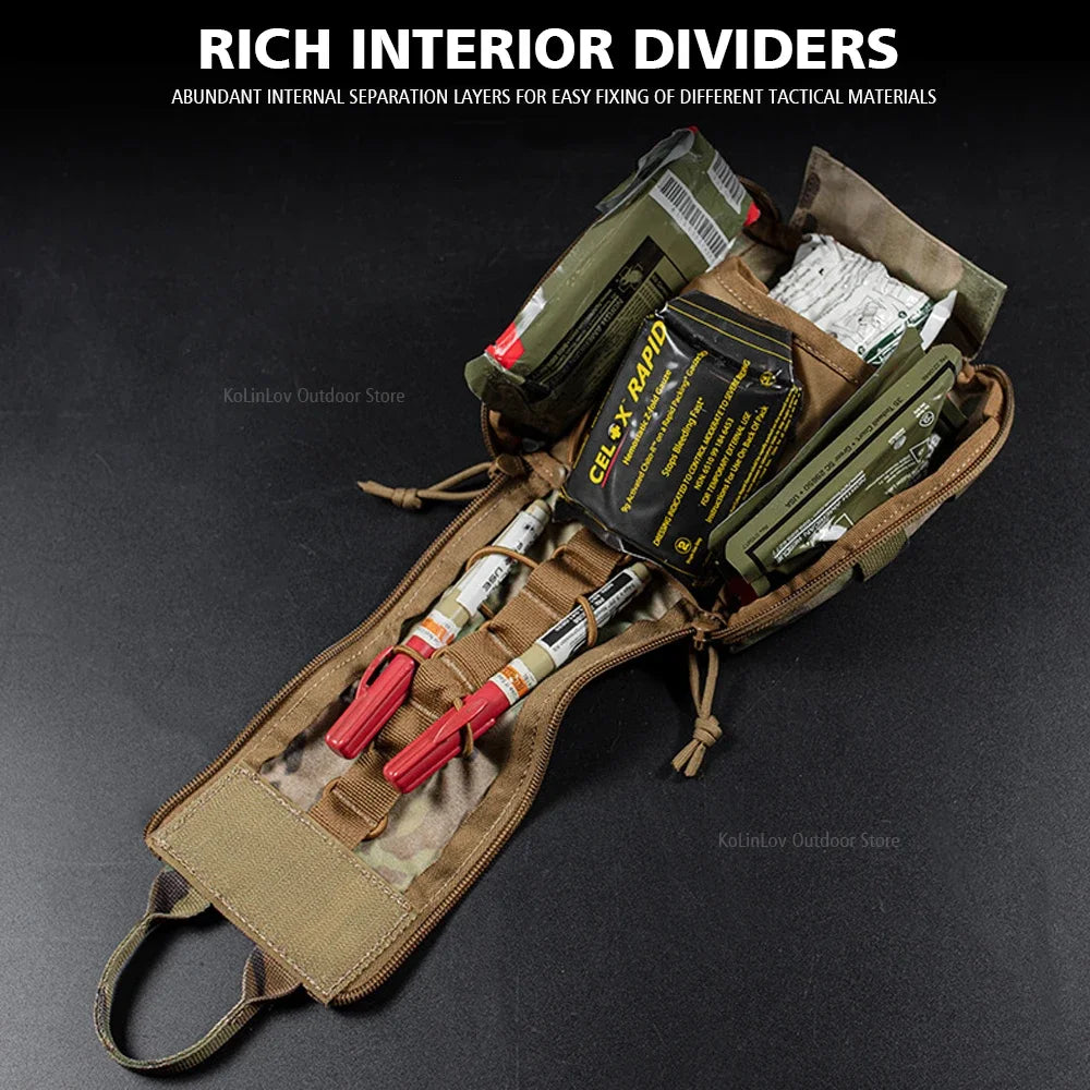 MOLLE Tactical First Aid Kit Waist Belt Bag Hunting Vest Plate Carrier Outdoor Camping Quick Response Outdoor Medical Tool Pack