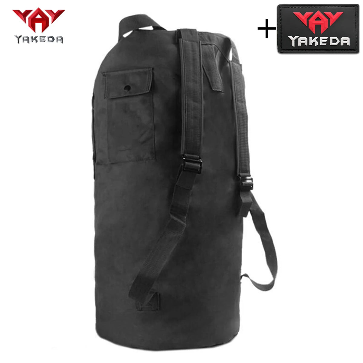 YAKEDA cylindrical double shoulder portable large capacity travel bag, thickened wear-resistant fabric, open drawstring storage