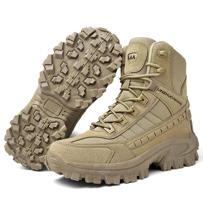 Mens Ankle Boot  Men's Desert Combat  Boots Tactical Boots Male Hiking Shoes Work Safety Shoes Motocycle Boots Big Size 39-46