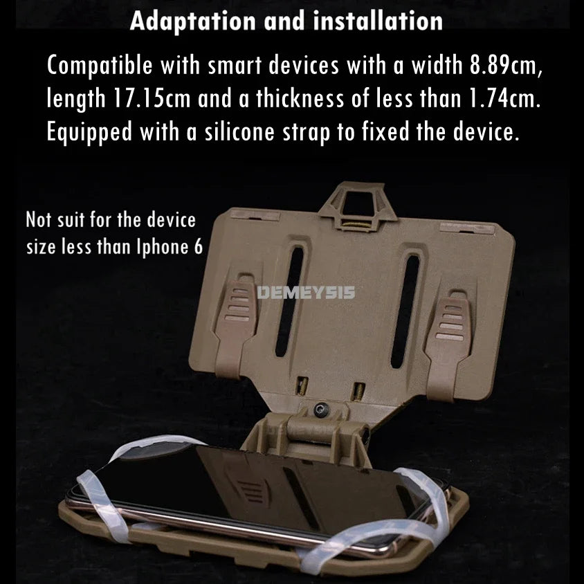 Tactical Chest Navigation Board Foldable Mobile Phone Mount Admin Panel for Molle Outdoor Folded Mobile Phone Rack