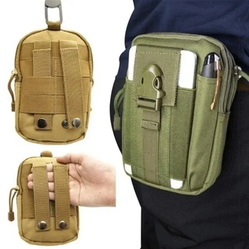 Nylon Molle Pouch Belt Waist Pack Bag Outdoor Phone Pocket Waist Fanny Pack EDC Tool Bag for Outdoor Sports Running Hiking
